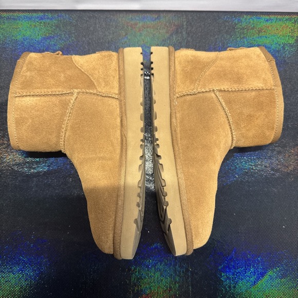 UGG Boots Women's Size 6 Chestnut Classic Mini Rubber Logo - Picture 3 of 10